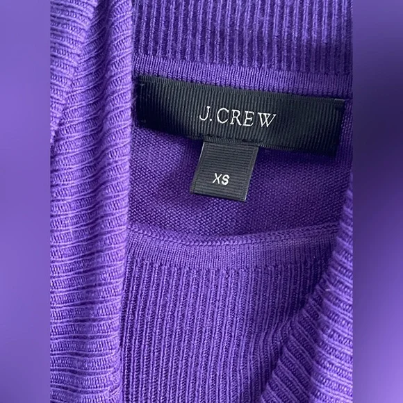 J. Crew Women’s Purple Turtleneck Sweater 100% Merino Wool Size XS - Picture 2 of 7